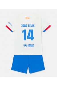 Barcelona Joao Felix #14 Jalkapallovaatteet Lasten Vieraspeliasu 2023-24 Lyhythihainen (+ Lyhyet housut)